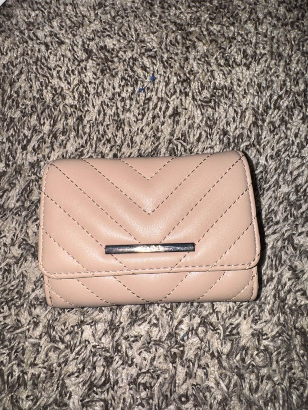 Quilted Nude Pink Leather Wallet - Women's Small Folded Purse